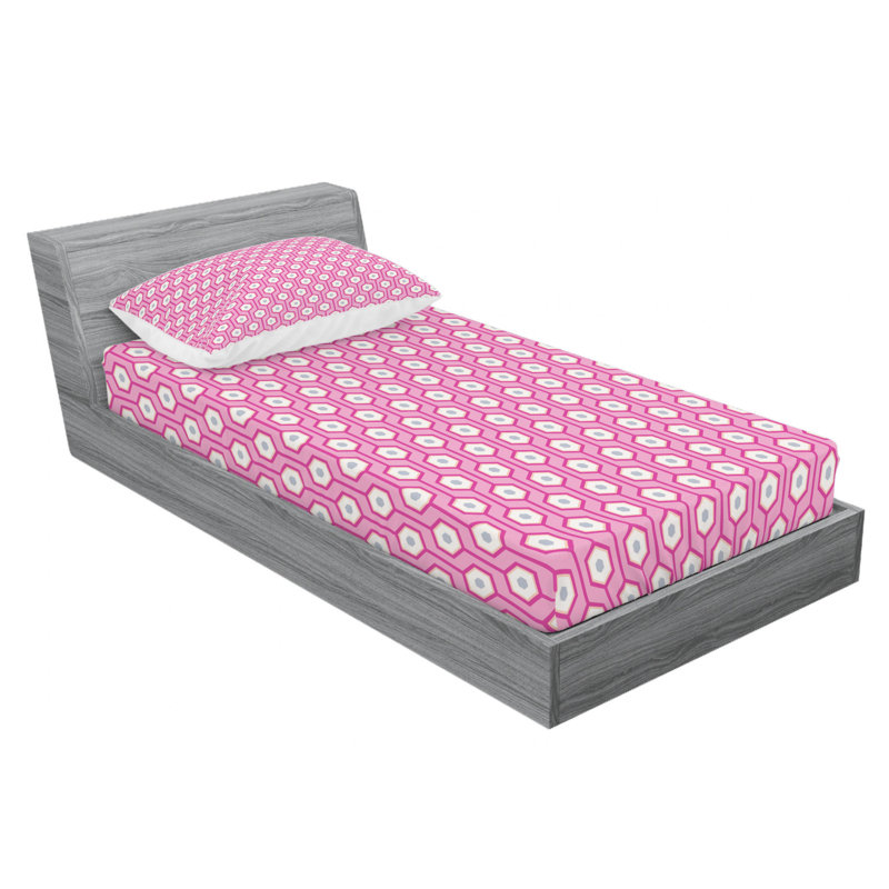 Ensemble de draps à motif géométrique, Ensemble de draps pour lit simple avec drap-housse