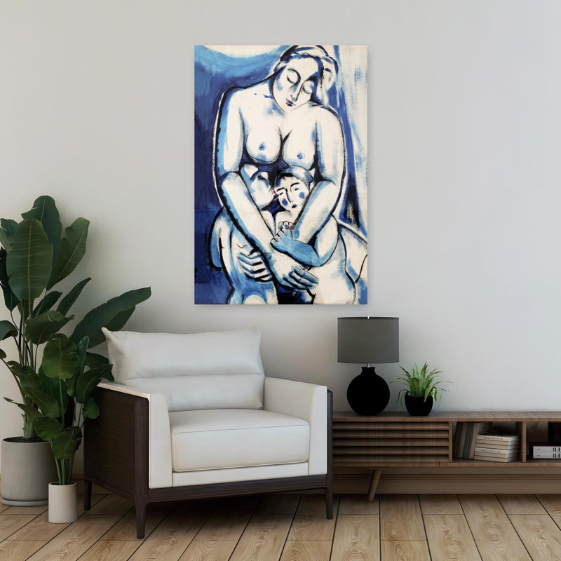 «Mother and Sons», art mural abstrait organique classique, H 36 po x l 24 po