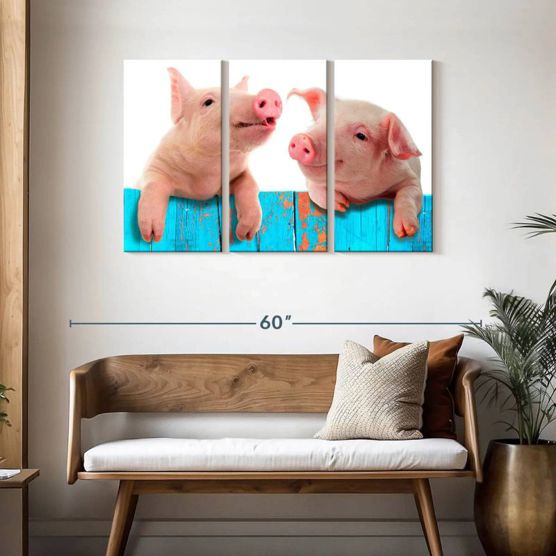 Fence Pigs, 28" H x 45" W