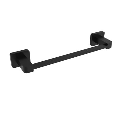 Spark Wall-Mounted 12" Towel Bar - Matte Black, Premium Brass Construction, Installation Hardware Included