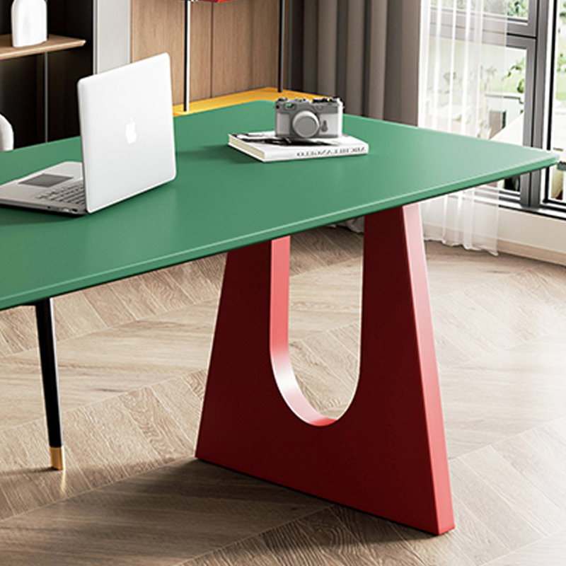 Unique And Bright-colored Rectangular Writing Desk, 29.52" H x 70.86" W x 31.49" D
