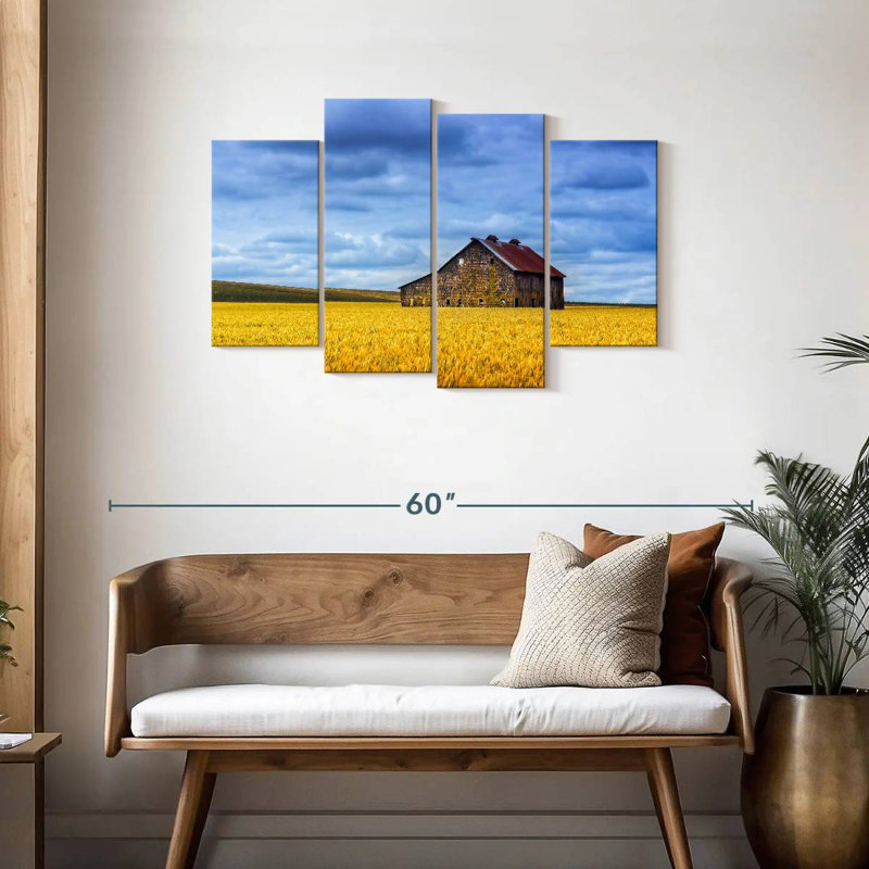 Lilie Wheat Field Barn, 27" H x 43" W
