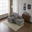 Double méridienne intérieure, canapé-lit rembourré surdimensionné pour l'intérieur, canapé-lit de luxe à assise profonde, causeuse modulaire, causeuse en velours côtelé pour le salon, sans assemblage requis, gris-157056089