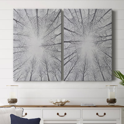 Toile à feuilles caduques I - Toile tendue avec châssis de qualité supérieure - Prêt à être accroché