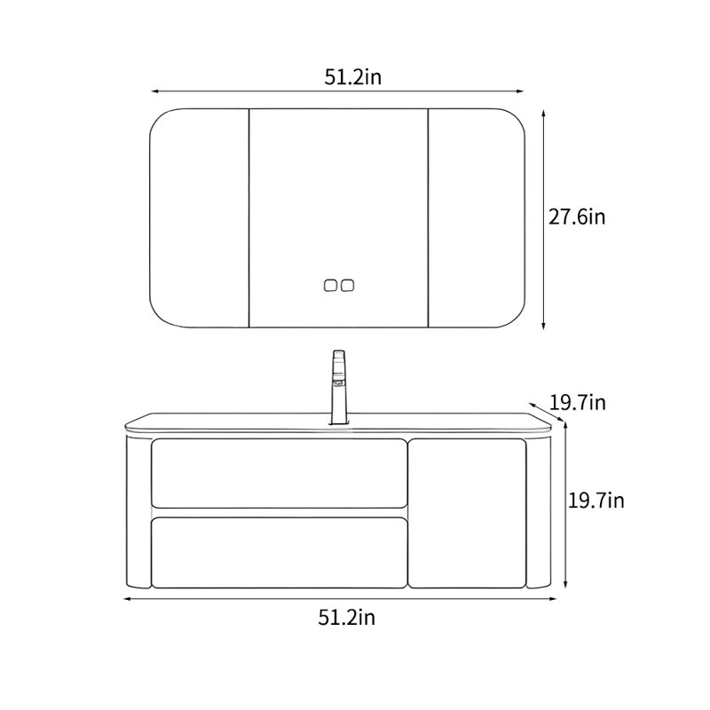 Armoire de salle de bain moderne de style crème