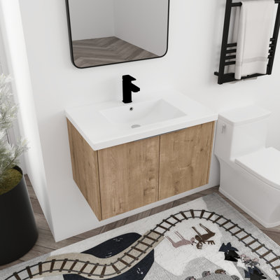 Meuble-lavabo mural simple 30 po avec plateau en résine