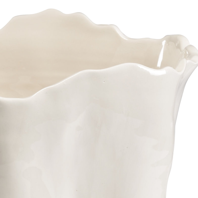 Vase de table en céramique 15 po Willow, Blanc