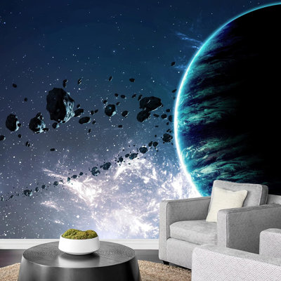 Planet In Outer Space Galaxy Border