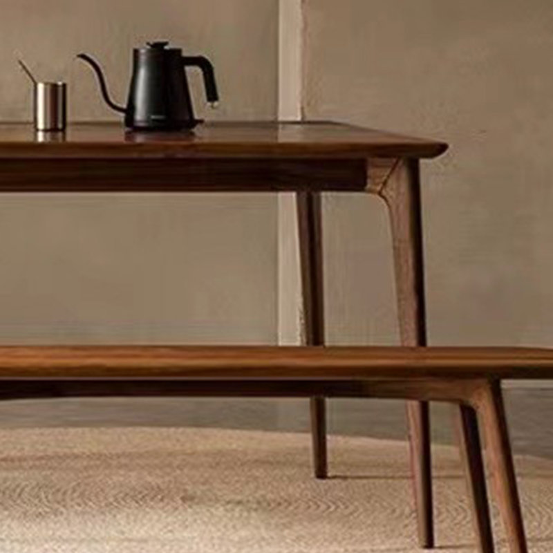 Table de salle à manger rectangulaire simple en bois massif, L 27,55 po x L 55,11 po