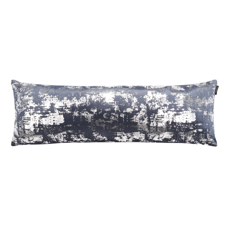 Midnight Blue Rectangular Pillow with Metallic Detailing