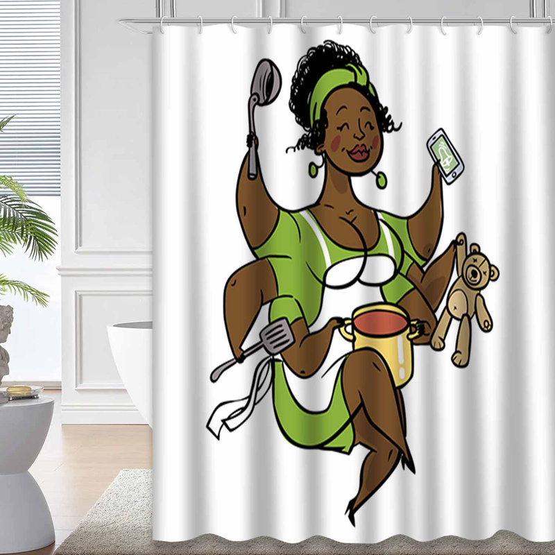 Drôle de rideau de douche avec 12 crochets, L 72 po x l 72 po