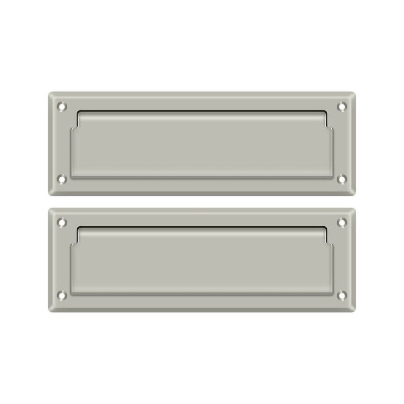 9" in x 3" Brass Mail Slot, Brushed Nickel