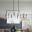 Lustre linéaire très grand en laiton satiné 8 lumières avec accents bronze-804421144-804421150