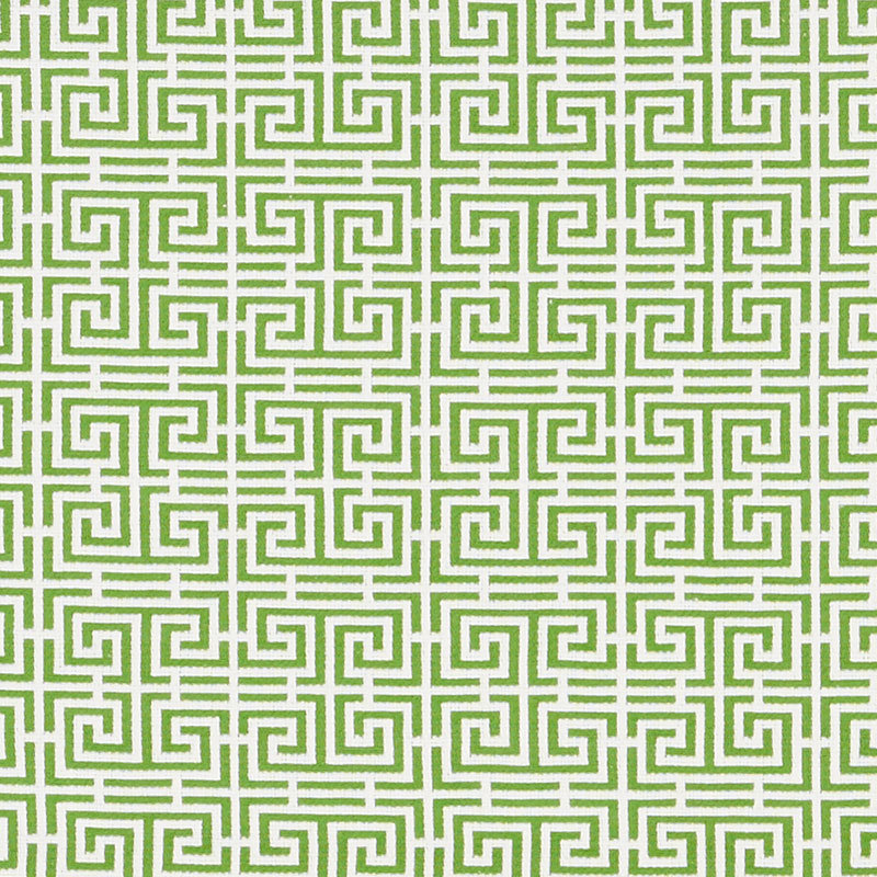 Tissu frettes Chinois, Vert / blanc