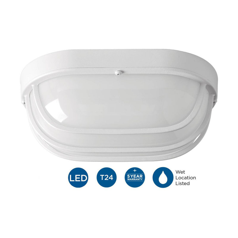 Lumière de cloison d'extérieur à DEL Krystn intégrée, Blanc