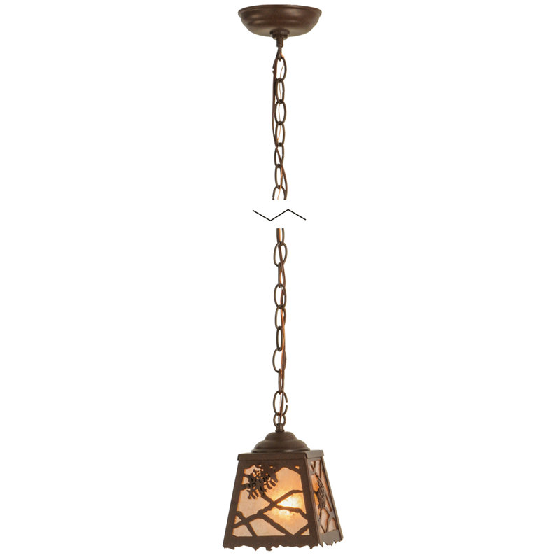 Luminaire suspendu géométrique 1 lumières lanterne, Cuivre antique, H 11 à 70 po x l 8,5 po x P 8,5 po