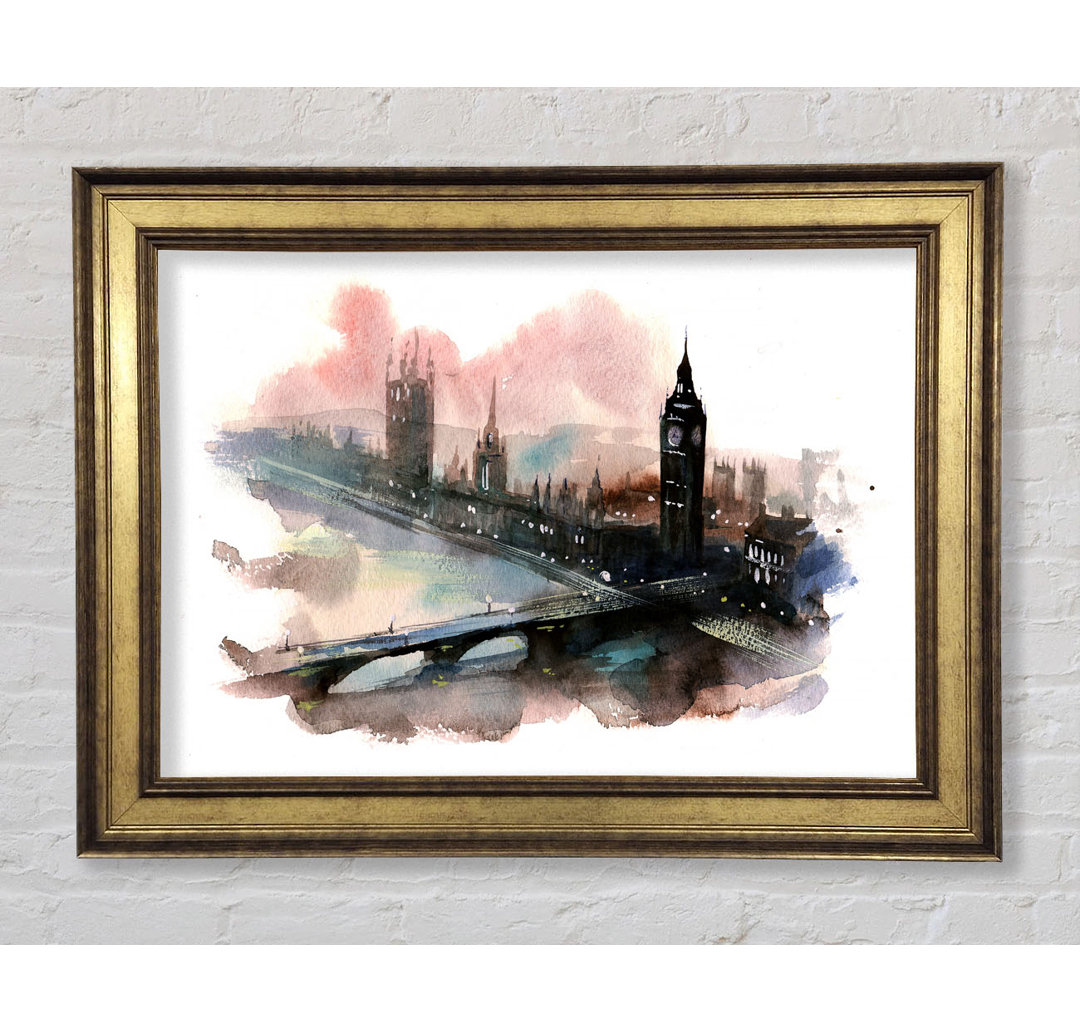 Aquarell Big Ben Houses Of Parliament - Druck