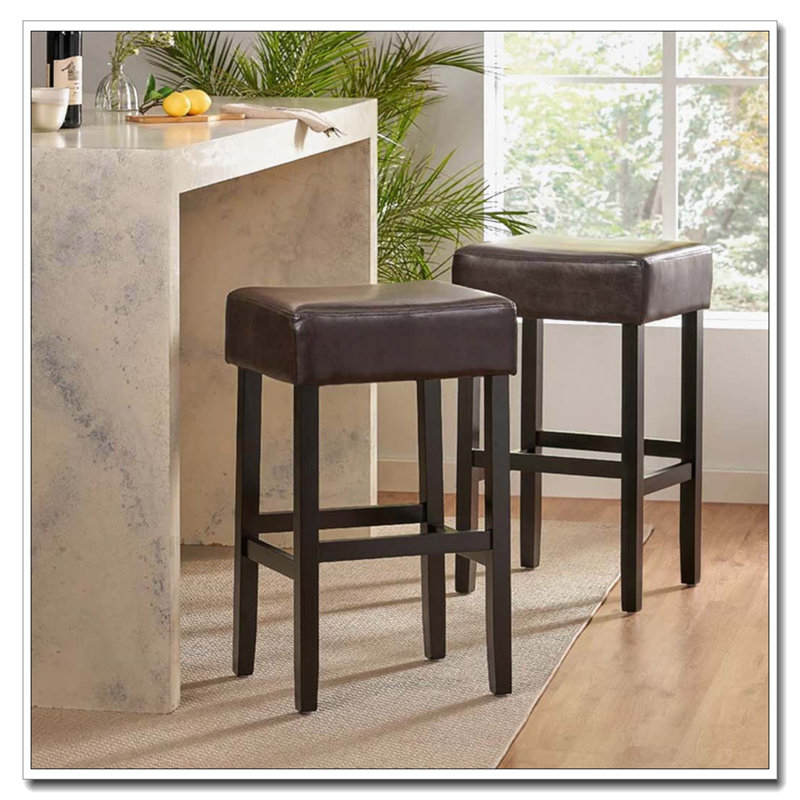 30" Backless Leather Counter Bar Stools