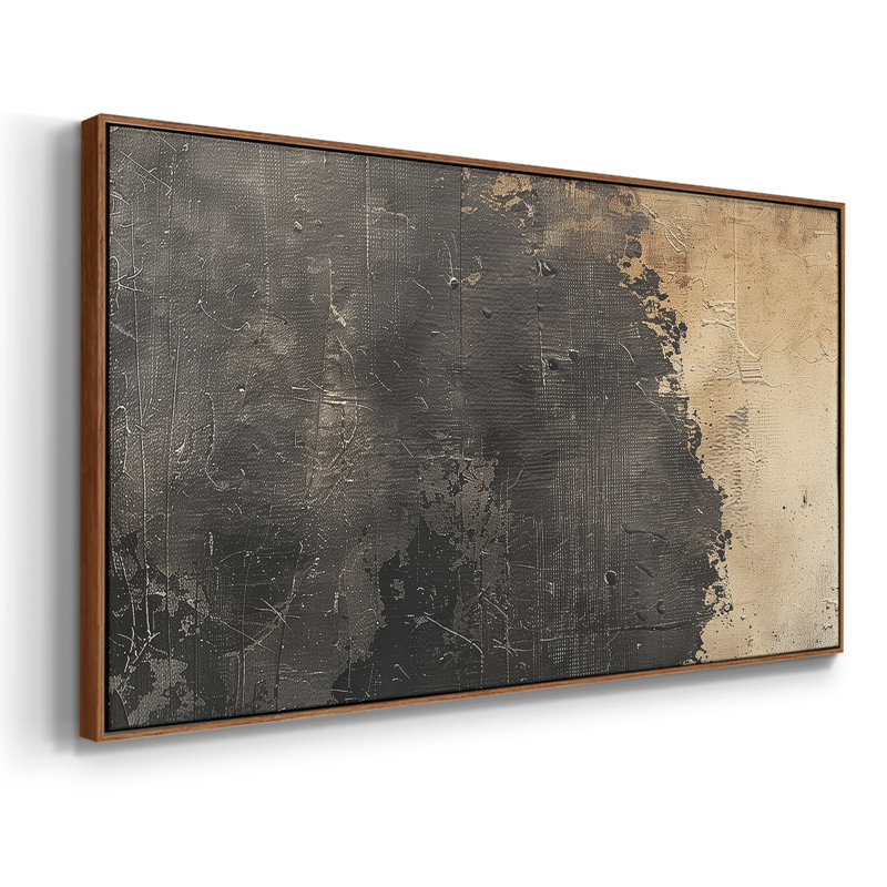 Abstrait, série CCLII, toile tendue avec châssis, prête à être accrochée, H 21 po x l 41 po, Noir