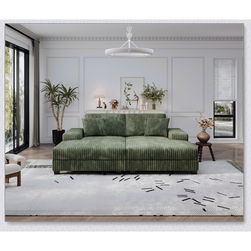 Canapé convertible avec coussins moelleux et rangement supplémentaire, parfait pour la vie moderne et les chambres d'amis