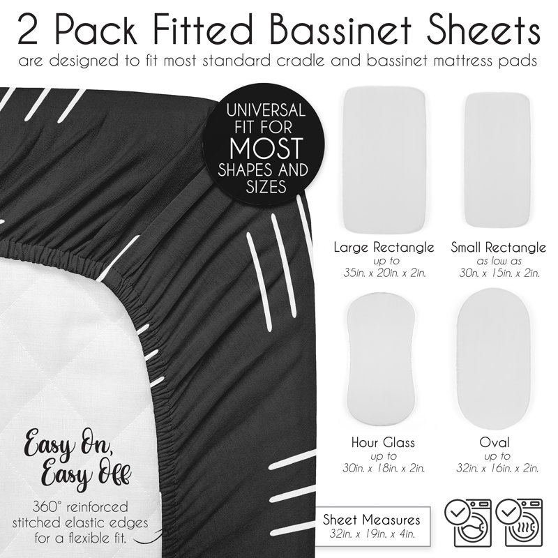 Ensemble de 2 draps-housse pour lit de bébé Boho Hatch par Sweet Jojo Designs