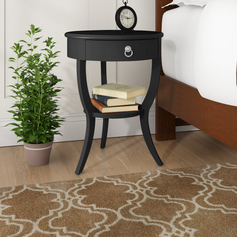 Beekman End Table with Storage, Black