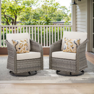 Chaise berçante d'extérieur en osier Buenhomino