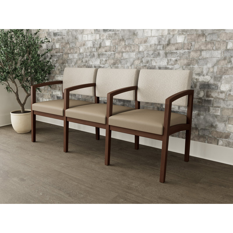 Siège tandem 3 places Lenox, Noyer Riftwood, BACK: Blueprint Sandy; SEAT: Patriot Plus Taupe