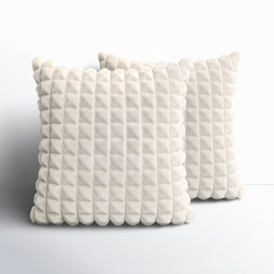 Kya Geometric Faux Fur Reversible Throw Pillow