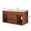 Meuble-lavabo simple 35,4 po Mid-Century avec lavabo encastré en céramique intégré