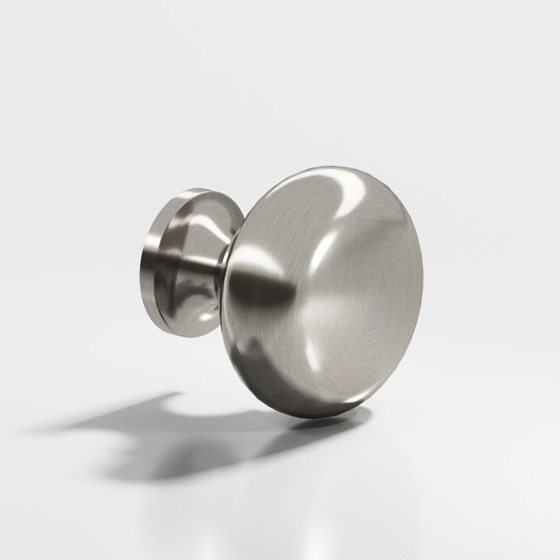 Round Cabinet Knob, Satin Nickel, 1.5"