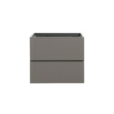 Armoire murale SANS lavabo, couleur grise, avec deux tiroirs, pré-assemblée