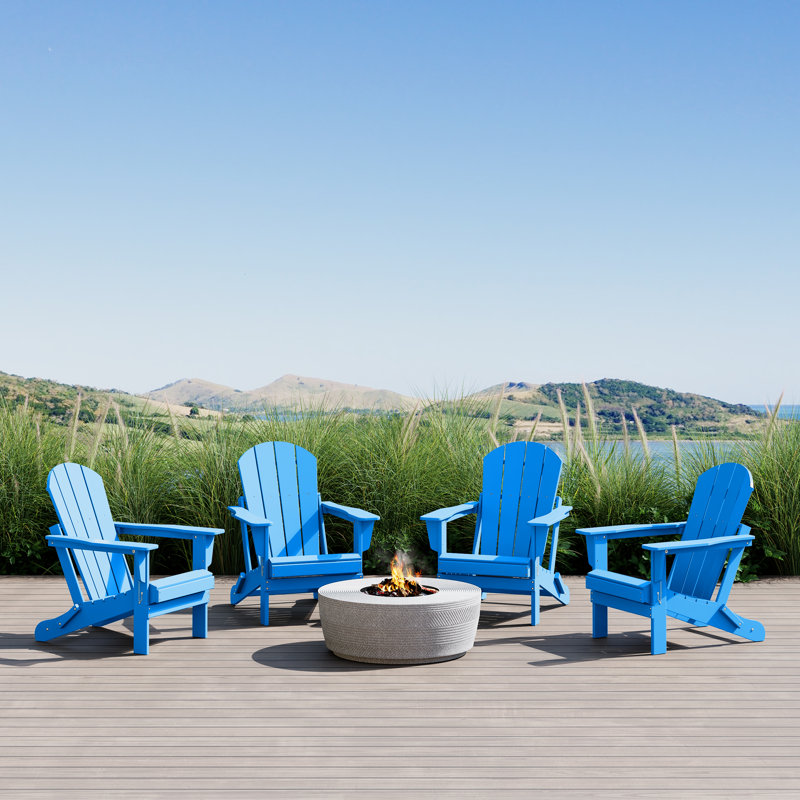 Laguna HDPE Folding Adirondack Chair, Pacific Blue