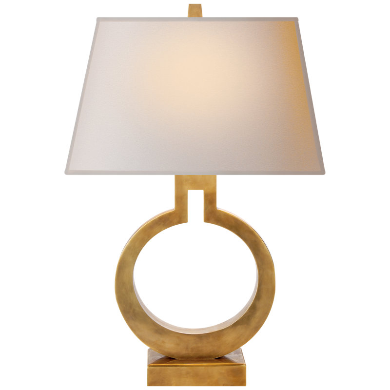 Table Lamp, Gild, 21" H x 13.5" W x 13.5" D