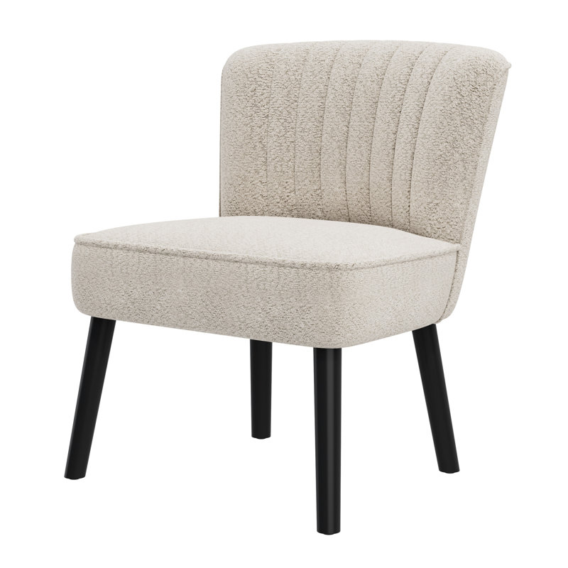 Chaise de chambre blanche - Conception compacte avec rembourrage confortable dans la lune élégante pour les petits espaces