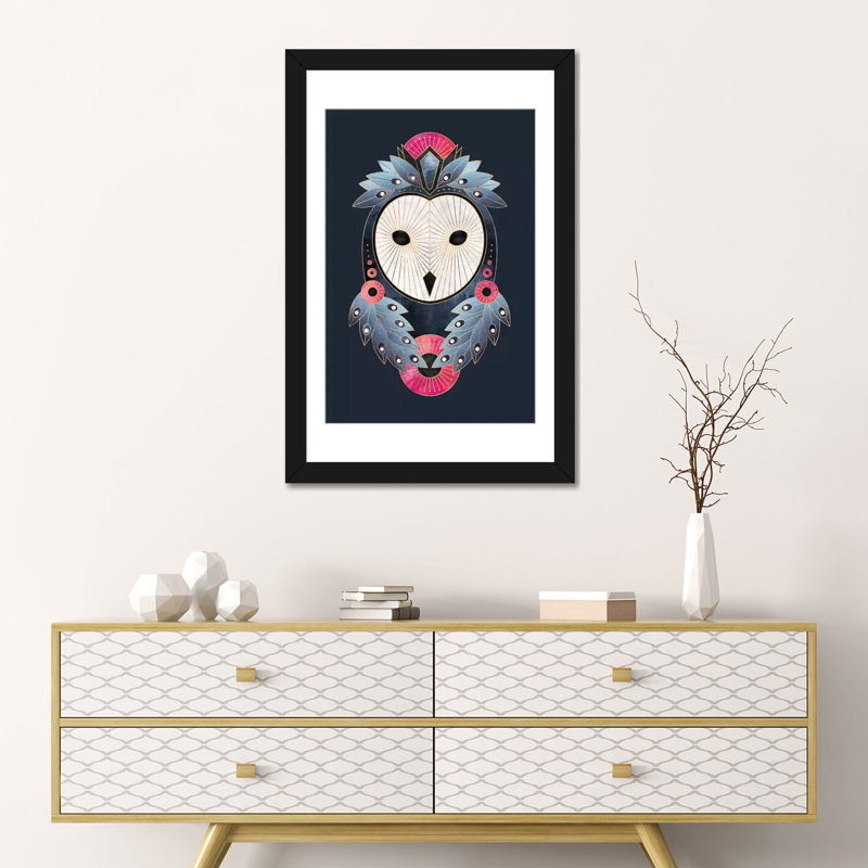 « hibou i », impression sur toile, H 26 po x l 18 po x P 1,5 po, Toile tendue, Pas de tapis