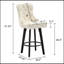 Tabourets de bar pivotants Tabourets de bar en velours Tabourets de bar touffetés à boutons Rivet pour îlot de cuisine, bistro, avec anneau de traction en métal Robuste repose-pieds Grand bar pour la maison-1324701974