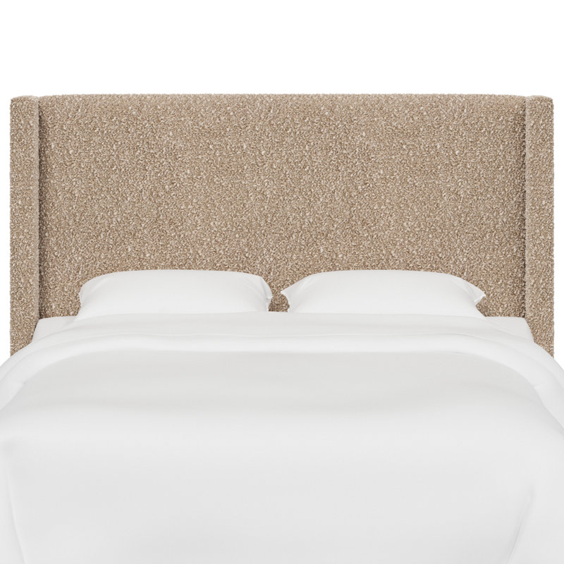 Hudson Upholstered Wingback Headboard, Twin, Plush Camel Boucle