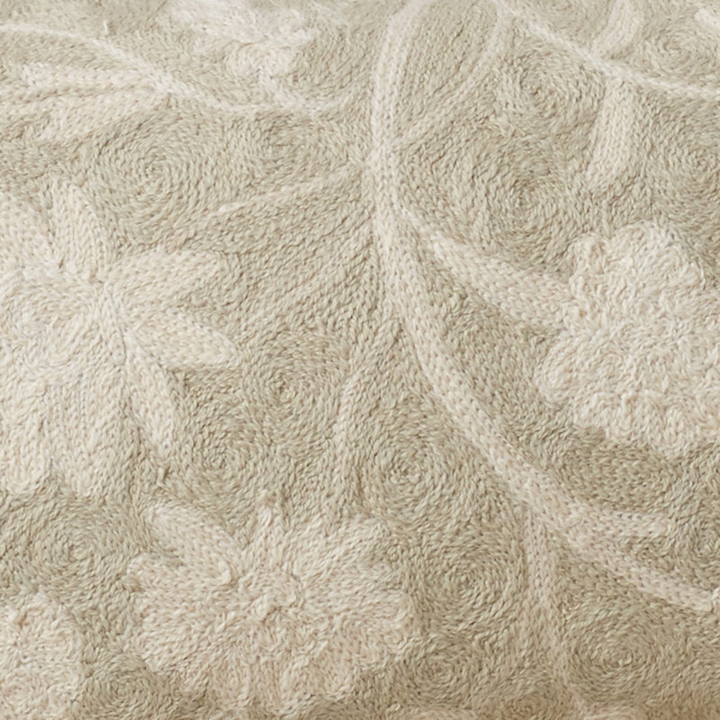 Floral Wool Throw Pillow