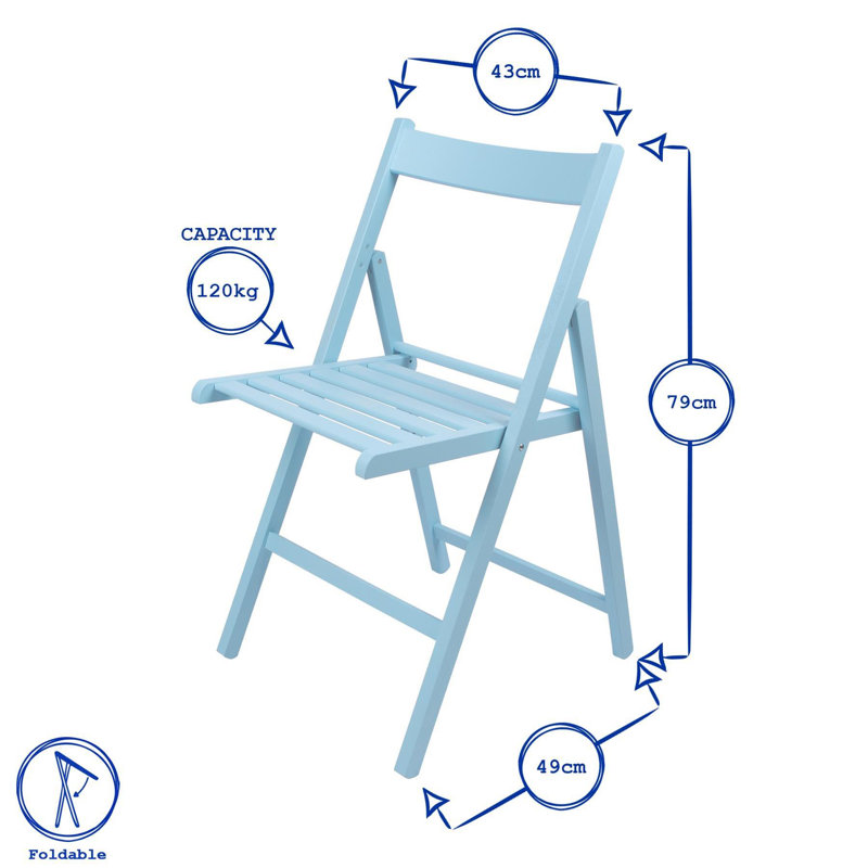 Harbour Housewares - Beech Wood Folding Chair, Natural