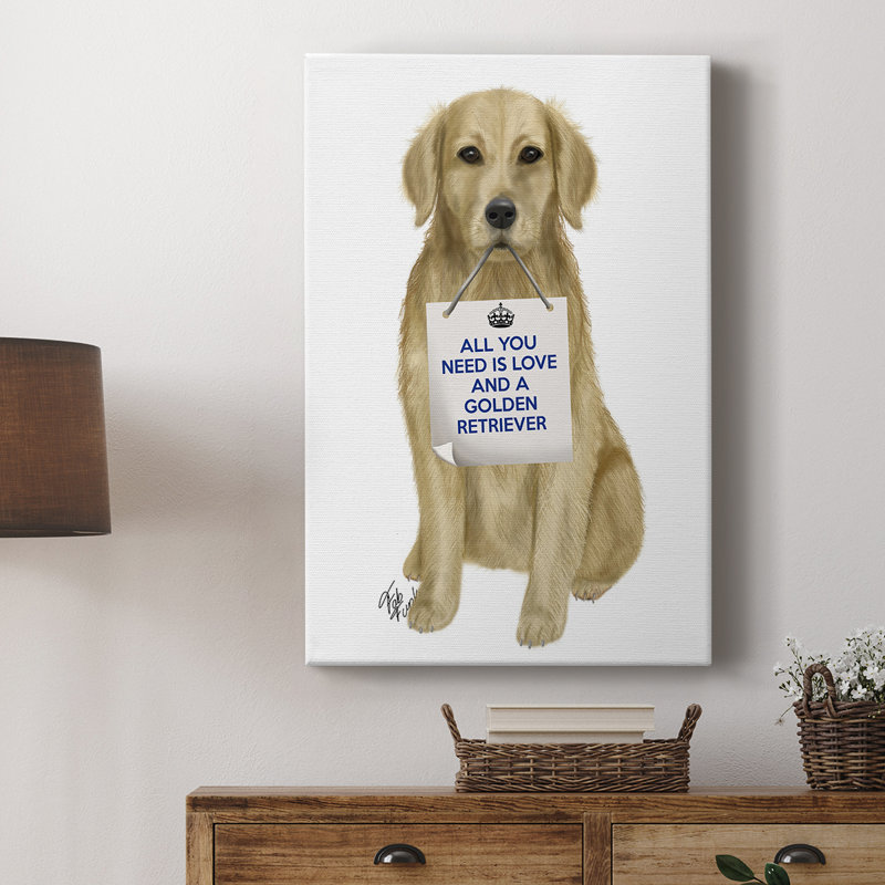 Love and Golden Retriever - galerie sur mesure Cavas, H 18 po x l 12 po