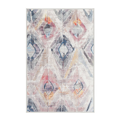 Tapis abstrait gris / bleu mer