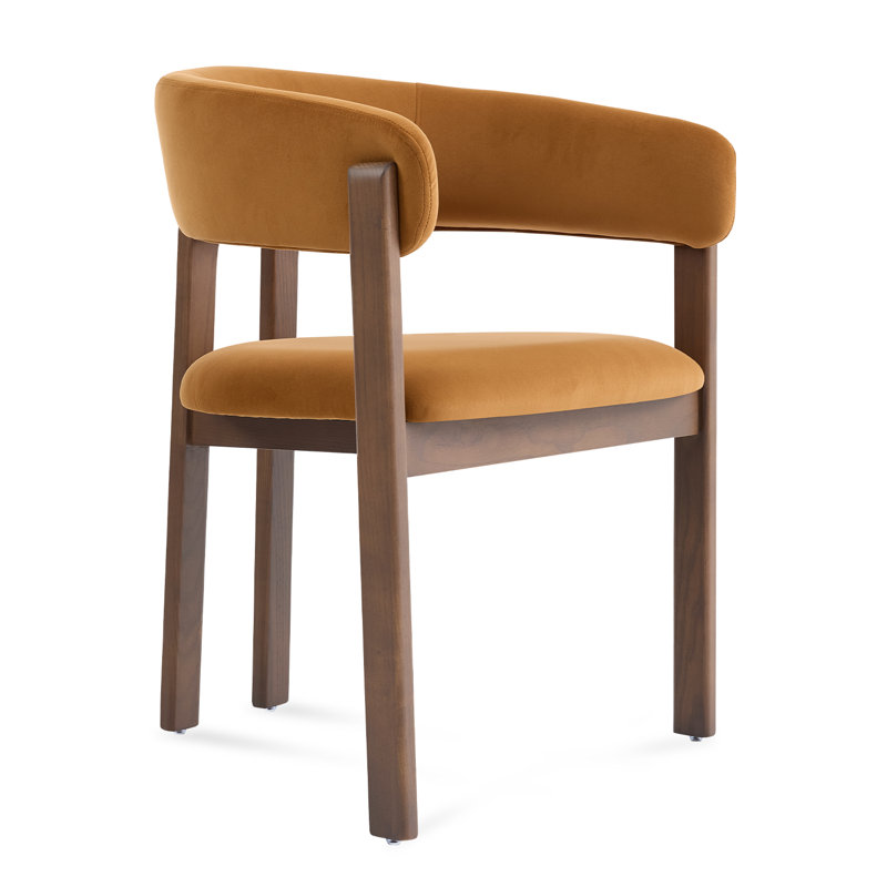 Amara Dark Brown Fabric Dining Chair, Brown