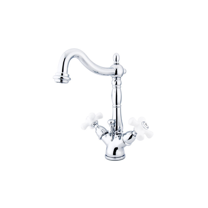 Heritage Single Hole Bathroom Faucet, Polished Chrome