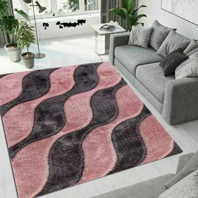 Rectangle Geometric Shaggy Area Rug