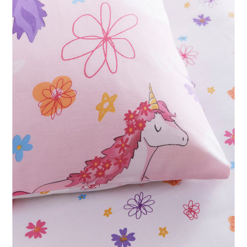 Unicorn Kids Cotton Blend Duvet Cover Set, 200 x 200 cm