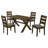 Rustic Brown 5 Dining Featuring Knotty Nutmeg Finish And Trestle Inspired Back Upholstered Armless Chairs With Table Comfortable Seats