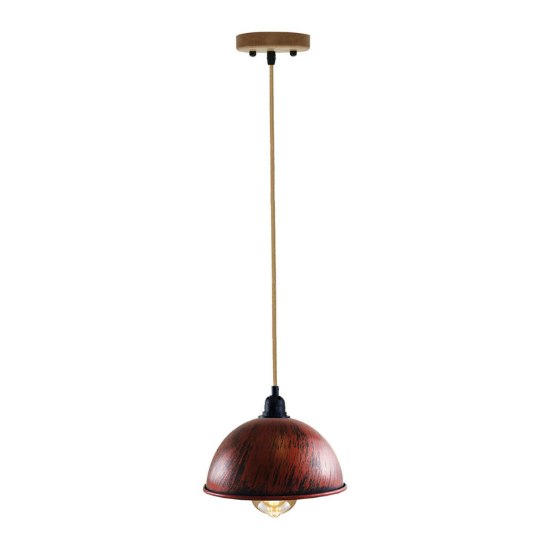 Franklyn 1 - Light Dome Pendant, Rustic Red
