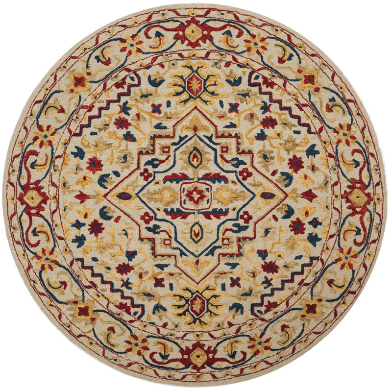 Vahakn Hand Tufted Wool Oriental Rug, Round 7'
