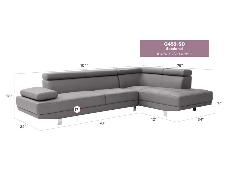 Riveredge  Sectional, Gray, Gray